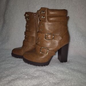 Brown High Heel Ankle Boots